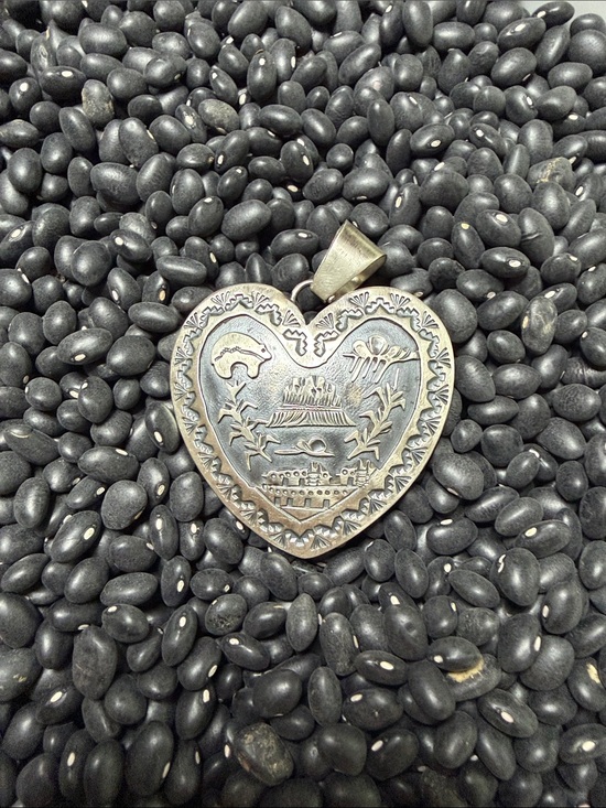Jewelry - Native Made stamped and signed Wilson Tsosie Silver Heart Pendant Necklace